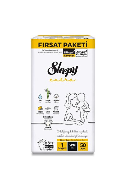 Sleepy Extra Günlük Aktivite Fırsat Paketi Bebek Bezi 1 Yenidoğan Numara 50 A...
