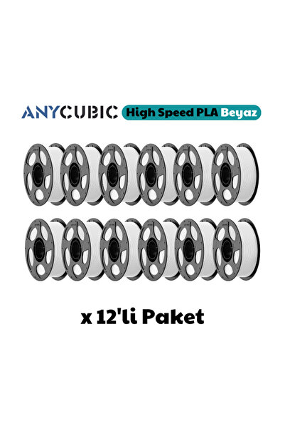 Anycubic High Speed PLA Filament Beyaz 1.75mm 1kg (12 Adet)
