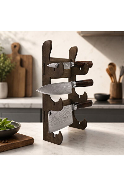 Renkli Dükkan2 Wooden Kitchen Organizer Stand Decorative Countertop Shelf Org...