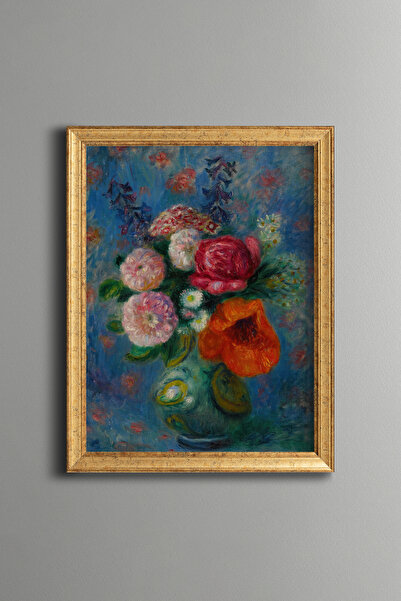 epiqart Poppy Bouquet - Vintage Patterned Painting - Fine Model