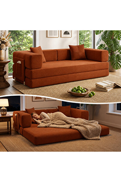 Generic Sofa Bed, Durable Lightweight Ready Filled Convertible Floor Sofa wit...