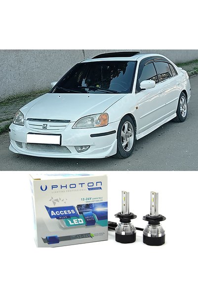Photon Honda Civic Vtec 1 ES7 Led Xenon Uzun Kısa Far Ampulü H4 Access Yeni S...