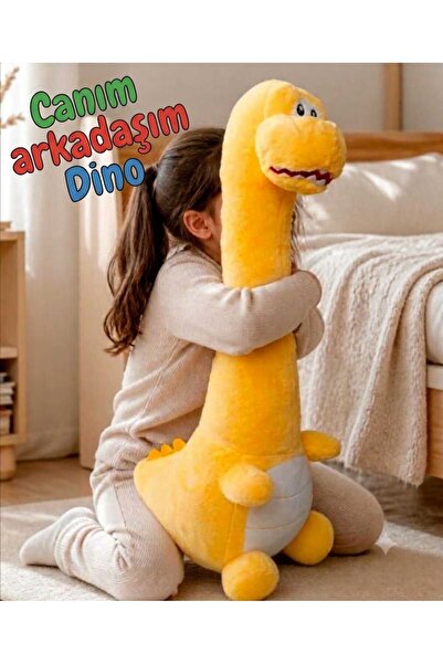 feys shop Peluş Sevimli Dinazor Dino Oyun Uyku Arkadaşı 70 Cm - Extra Yumuşak...
