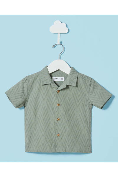 REDTAG Infant Boys Green Short Sleeve Shirt