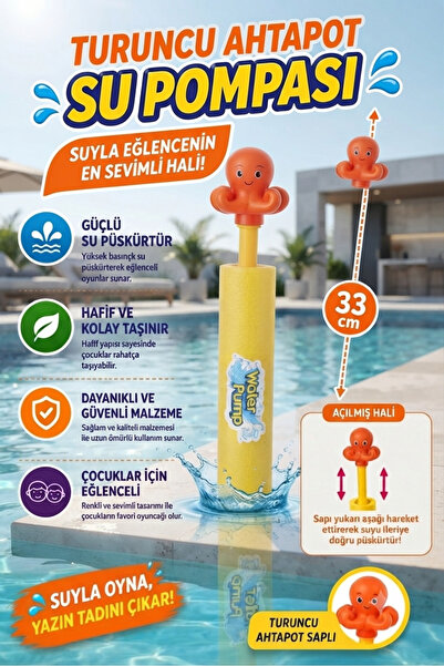 Genel Markalar Renkli su pompası ahtapot figürlü oyuncak deniz havuz oyuncağı