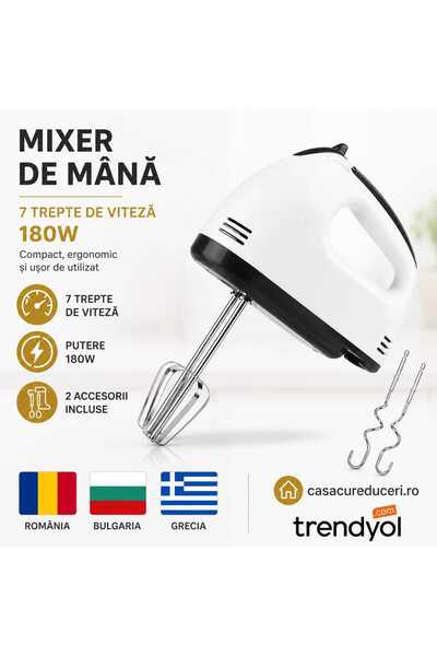 ANY SHOP MARKET Mixer de mână electric 260W, 7 trepte de viteză, 4 accesorii ...