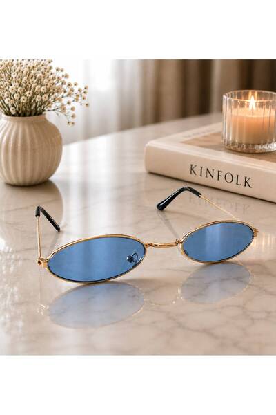 Vipfoni Small Oval Metal Frame Sunglasses