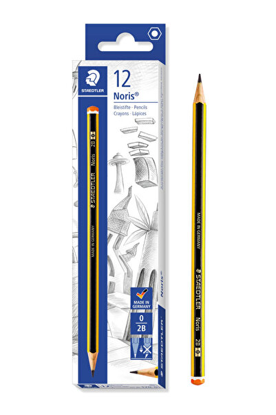 Staedtler ξύλινο μολύβι Noris 120-0, εξάγωνο, 2B0, 12τμχ