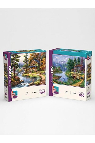 Tıfıl Toys Mountain House and Swan Lake Double Set - 1000 + 500 Piece Double ...
