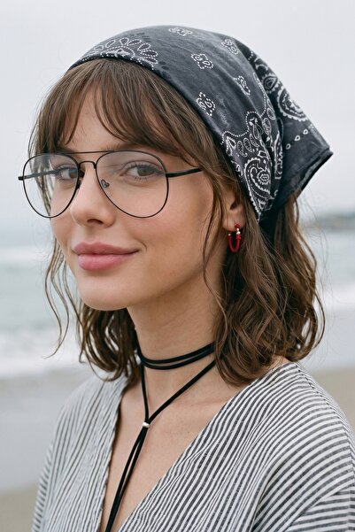 InStyle Bandană eșarfă gri închis cu model de ceață 50x50