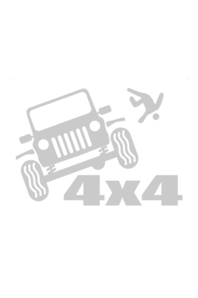 OEM Autocolant decorativ auto  "4x4 jeep off road ", 20cm, Alb