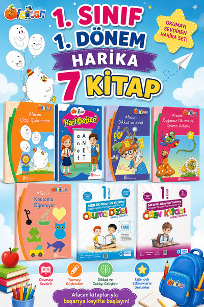 Ata Yayıncılık 1. Sınıf 1.Dönem Set (7 Kitap)