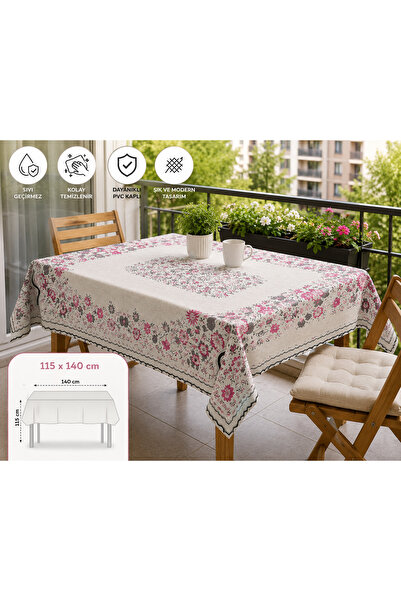Beyaz Home 115 x 140 cm PVC Kaplı Leke Tutmaz Masa Örtüsü