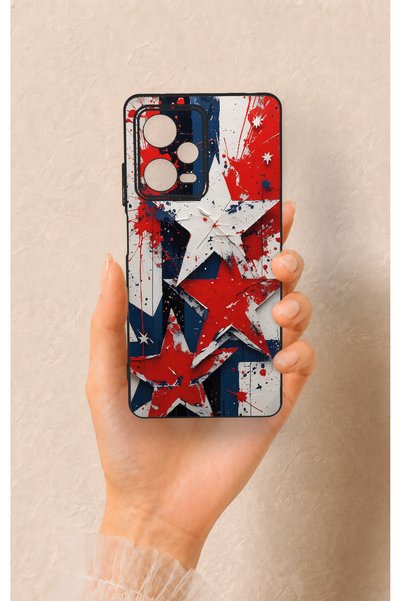 Vip Case حافظة سيليكون متوافقة مع Redmi Note 12 Pro 5G بنمط علم النجوم
