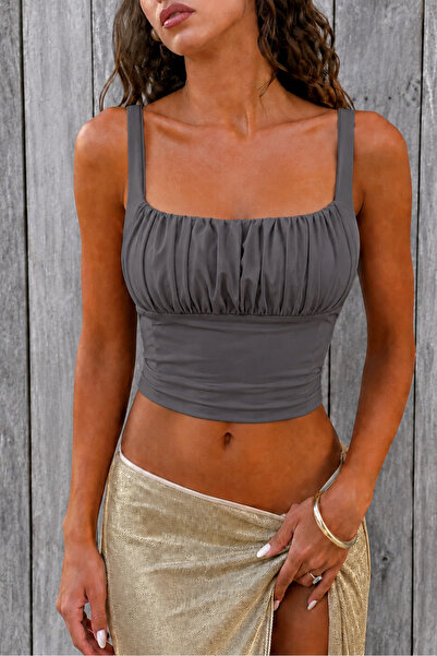 World Fashion Trends Front Tie Crop Top Blouse