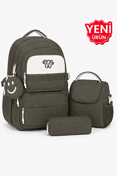 Freedom 4-Piece Satin Fabric Waterproof Primary School Bag Set with Lunch Bag...