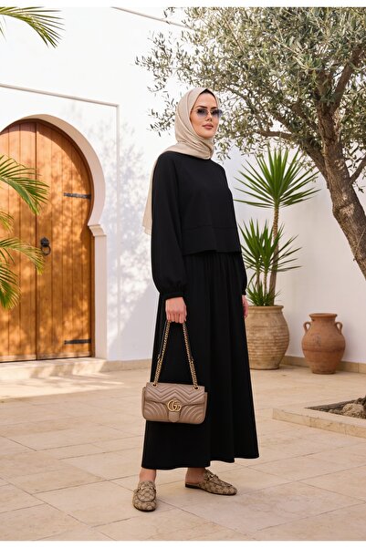 Aselim Hijap Moda Mihra Modal Fabric Oversize Skirt Suit