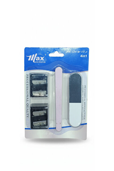 max elegance 4 in 1 Nail Care Kit Filing and Polishing with Makeup Pencil Sha...