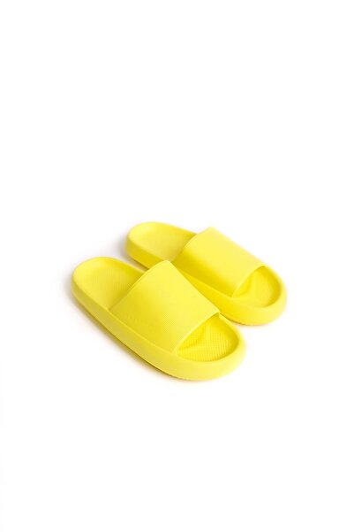 pabucmarketi Poly Men's Flat Slippers Yellow