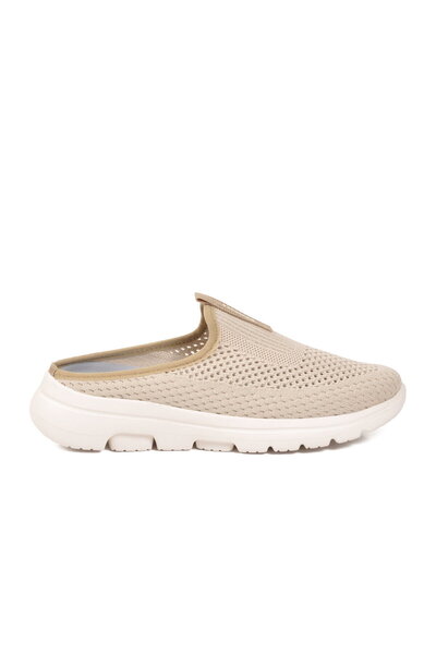 noka Beige Mesh Unisex Flat Slippers