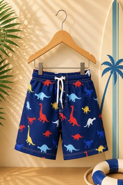 DeKuBaby New Season Patterned Quick-Dry Boys' Shorts Swimwear - Children's Se...