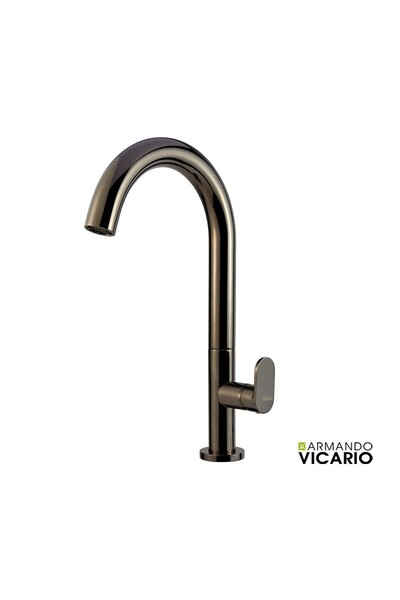 ARMANDO VICARIO SLIM Μπαταρία Νιπτήρος υψηλή με βαλβίδα clic-clac Black Chrome