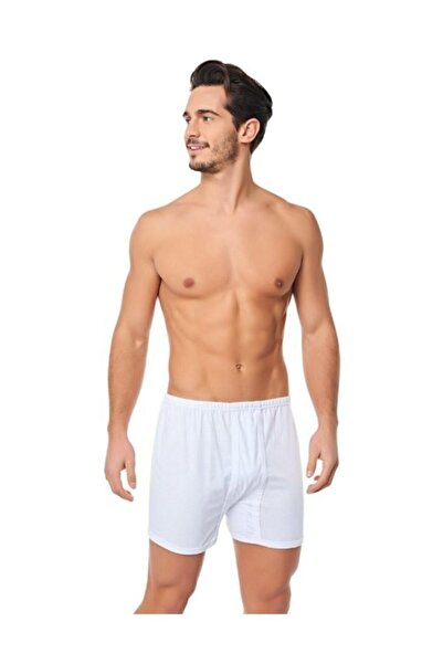 Berrak Men's White Long Underpants 6-Pack-White-Xl