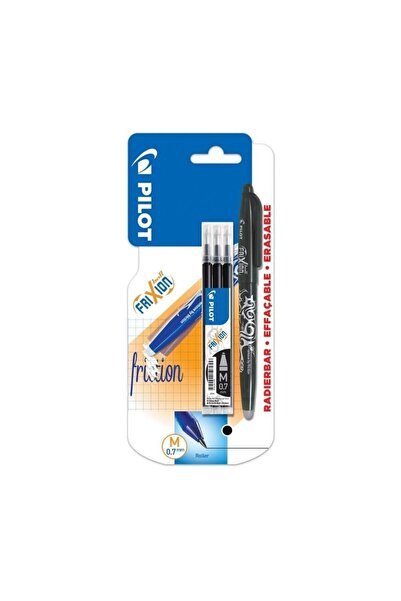 Pilot Frixion Roller 0.7 Set and 3 Refills 0.7, Black