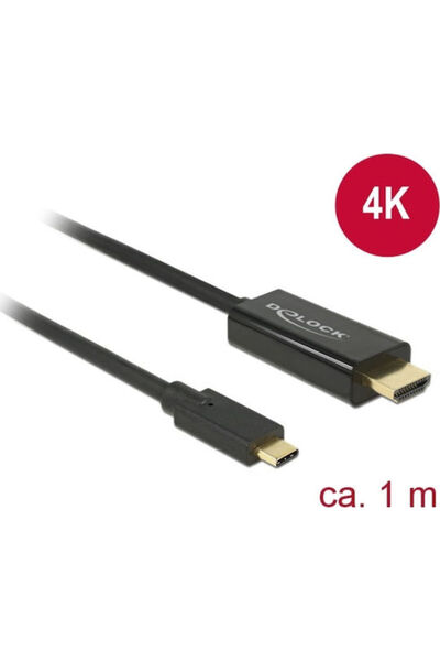 DELOCK Καλώδιο HDMI Αρσενικό σε USB-C Αρσενικό Μήκος 1μ Μαύρο Κωδικός: 85258