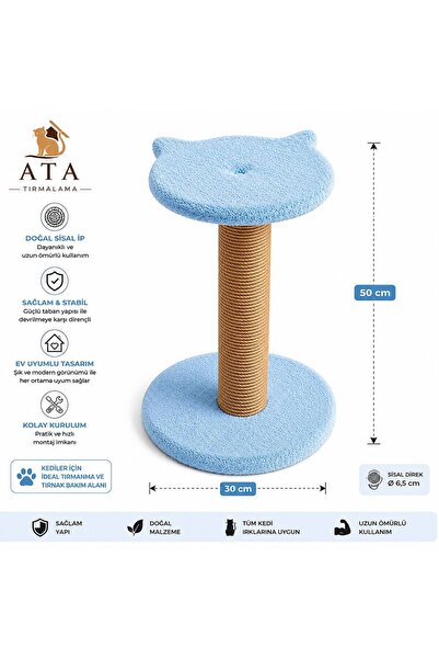 ATA PET Tırmalama Tahtası Kedi Yüzü Modelli 50 cm Büyük Boy Tırmalama Kedi Oy...