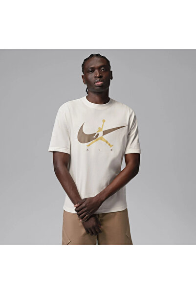 Nike Jordan Brooklyn Gfx Ss Crew Erkek Bej Tişört