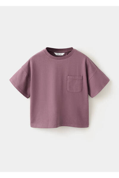 MANGO Kids %100 pamuk düz t-shirt