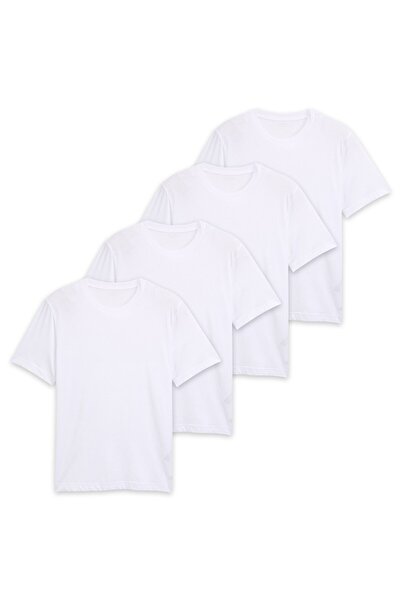 Tom Tailor Herren T-Shirt, 4er-Pack - Rundhals-Shirt, Regular Fit, Baumwolle