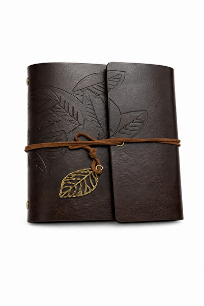 AKYILDIZ HOME HEDİYELİK Yaprak Desenli Deri Defter