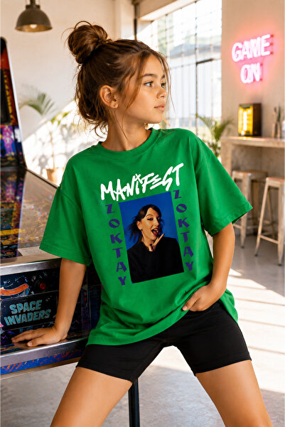MASİON VESSAİRE Manifest Zoktay Printed Children's Summer T-Shirt Cotton