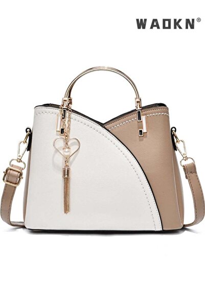 WAOKN Women's Fashion Patchwork Contrasting Leather Crossbody Bag Adjustable ...