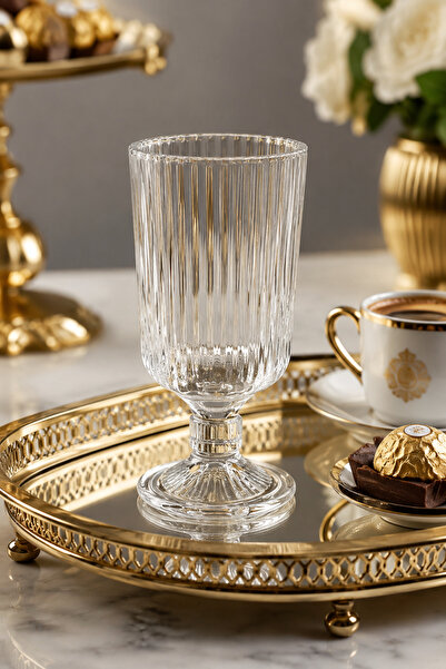 grandora Set of 6 Glass Coffee Side Serving Glasses 200 Ml, 13 cm - Soft Drin...