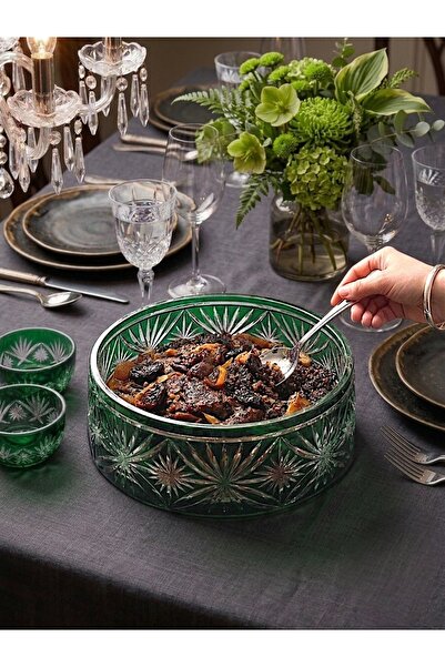 AYZ HOME Starry Crystal Cutting Bowl 24 cm Handmade / Luxury Salad Presentati...