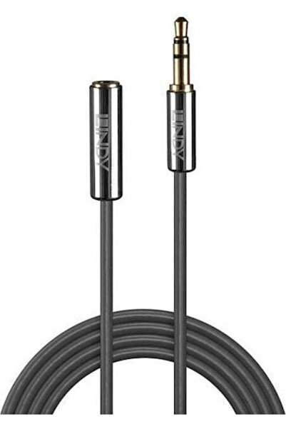 LİNDY Cablu audio argintiu 3.5mm tată la 3.5mm mamă, 2m, cu terminale placate...