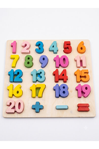 Gazi'nin Oyuncakları Eğitici Ahşap Sayılar Puzzle Seti - Matematik İşlemli 1-...