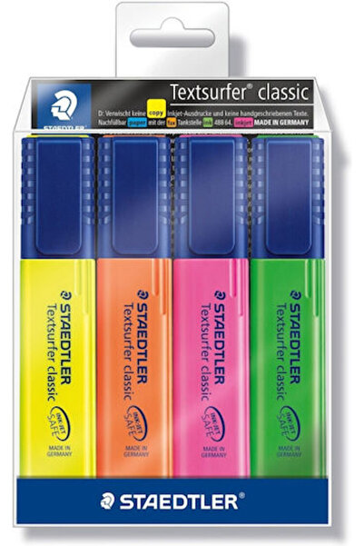 Staedtler Evidențiator Textsurfer Classic Galben, Roz, Portocaliu, Verde