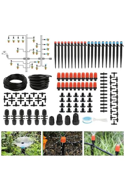 MACVI Kit de irigare prin picurare automată 73 m cu 136 de accesorii — Udare ...