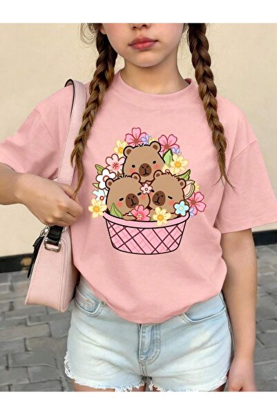 SVART WEAR Capybara Printed Crew Neck 100% Cotton Short Sleeve Kids and Youth...