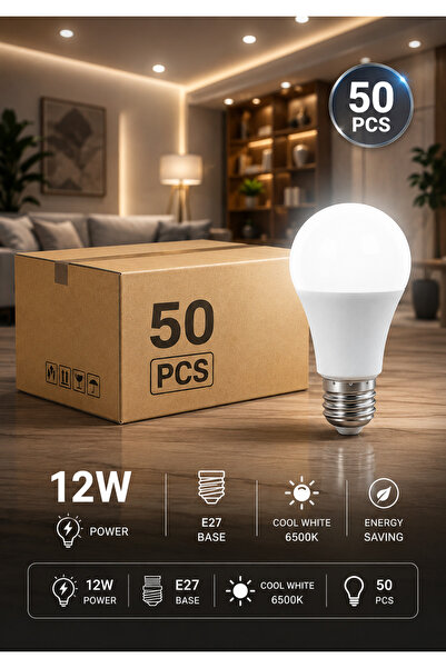 Greca 50 Led Bulb 12W E27 Energy Saving Light Bulb |   50 Pieces