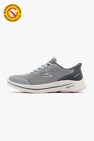 SKECHERS Women's Go Walk Slip Ins Shoes 125923 Gylv Grey/Purple Juststep