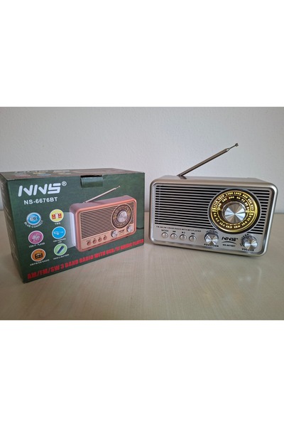 NS-6676BT Işıklı Nostaljik Radyo