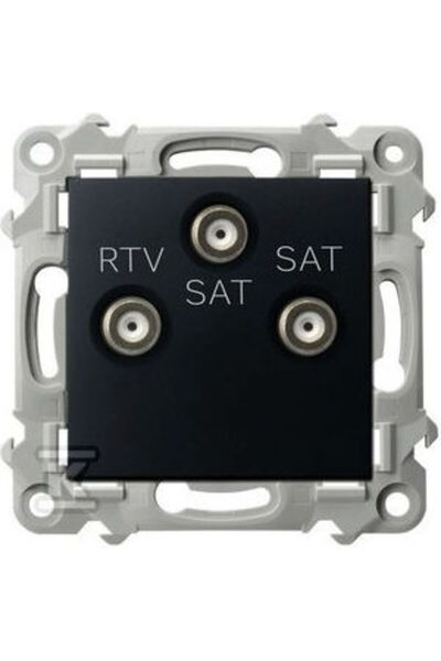 OSPEL Saphir RTV-Sat Priză cu două ieșiri satelit Negru Metalic GPA-Z2S M 33