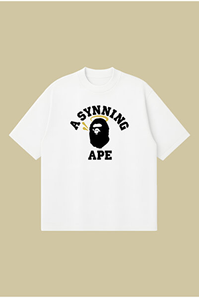 PURE POWER Μπλουζάκι Bape x Synaworld Oversize Unisex με Φαρδιά Γραμμή, 100% ...