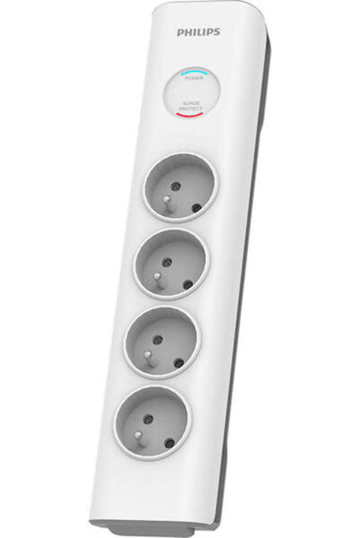 Philips Prelungitor cu protecție la supratensiune, 4 prize, cu cablu de 2m, C...