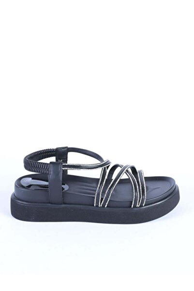 Hayati Arman Women's Cross Strap Stone Detailed Comfortable Thick Sole Sandal...